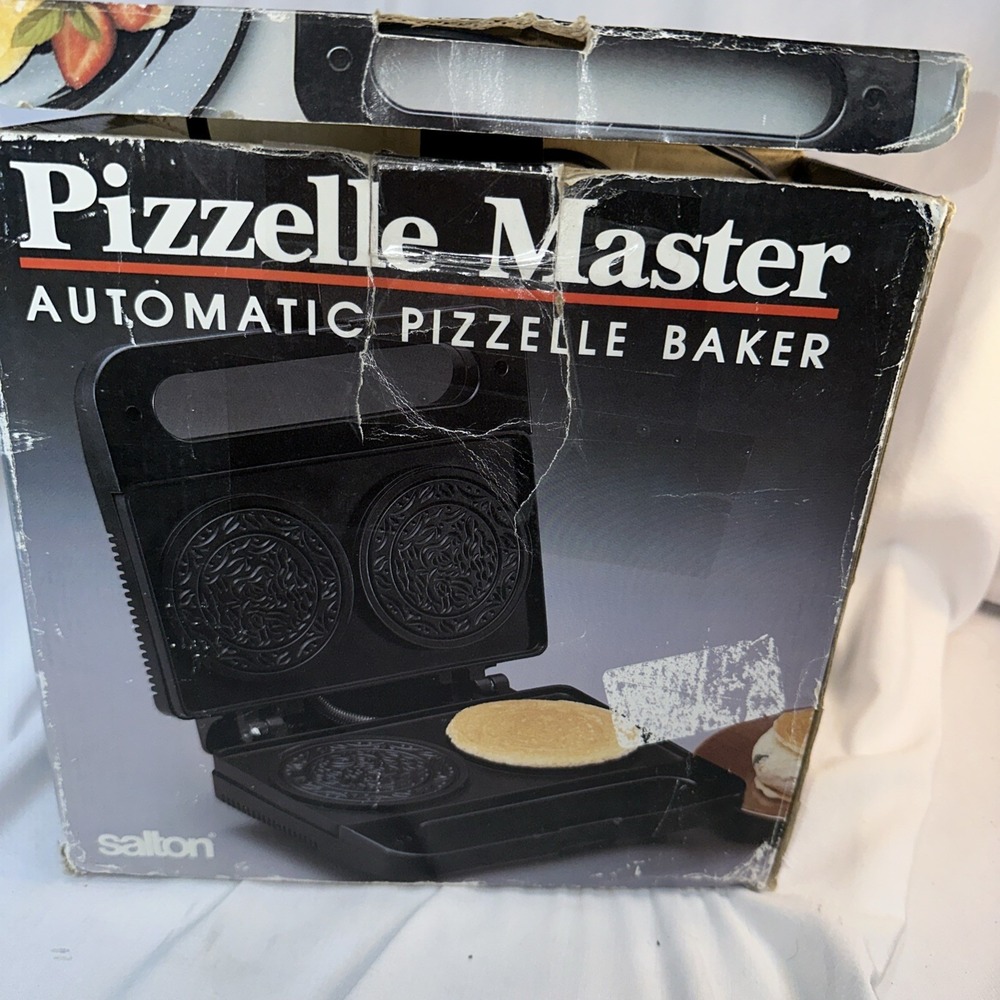 Vintage Salton Pizzelle Master Automatic Pizzalle Cookie Baker WM-6 w/ Box